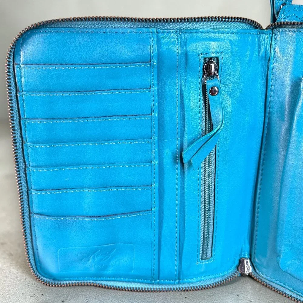 Sharif Legacy Flap Leather Embroidered 3 Compartment Crossbody - Picture 7 of 16